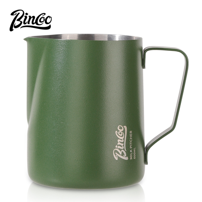 BINCOO กาแฟดึงขวดดอกปากแหลมถ้วยดอกลาเต้สแตนเลสเครื่องชงกาแฟมืออาชีพ 350ML/600ML