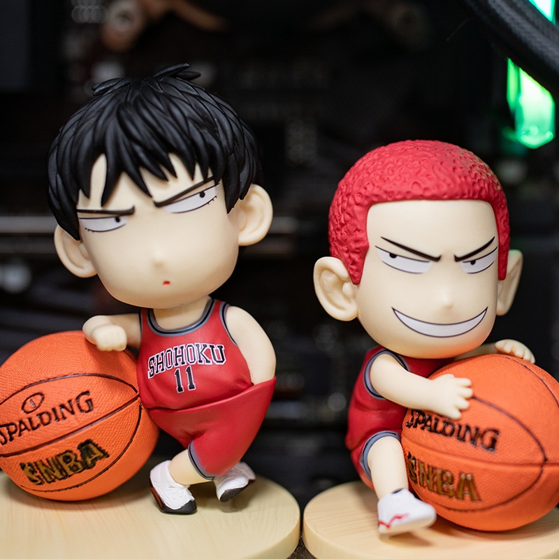 1 ชิ้น 9-10 ซม.อะนิเมะ Slam Dunk รูป Q รุ่น Rukawa Kaede Sakuragi Hanamichi คอมพิวเตอร์ตกแต่งรถ PVC ตัวเลขการกระทําตุ๊กตาของเล่น