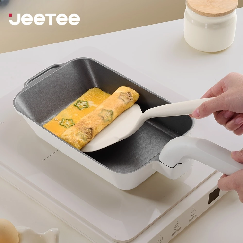 JEETEE กระทะทามะโกยากิ เคลือบไทเทเนียม–ไข่กระทะจียวญี่ปุ่น ปลอดสารพิษ สําหรับเตาแก๊ส เตาไฟฟ้า และเตาแม่เหล็ก