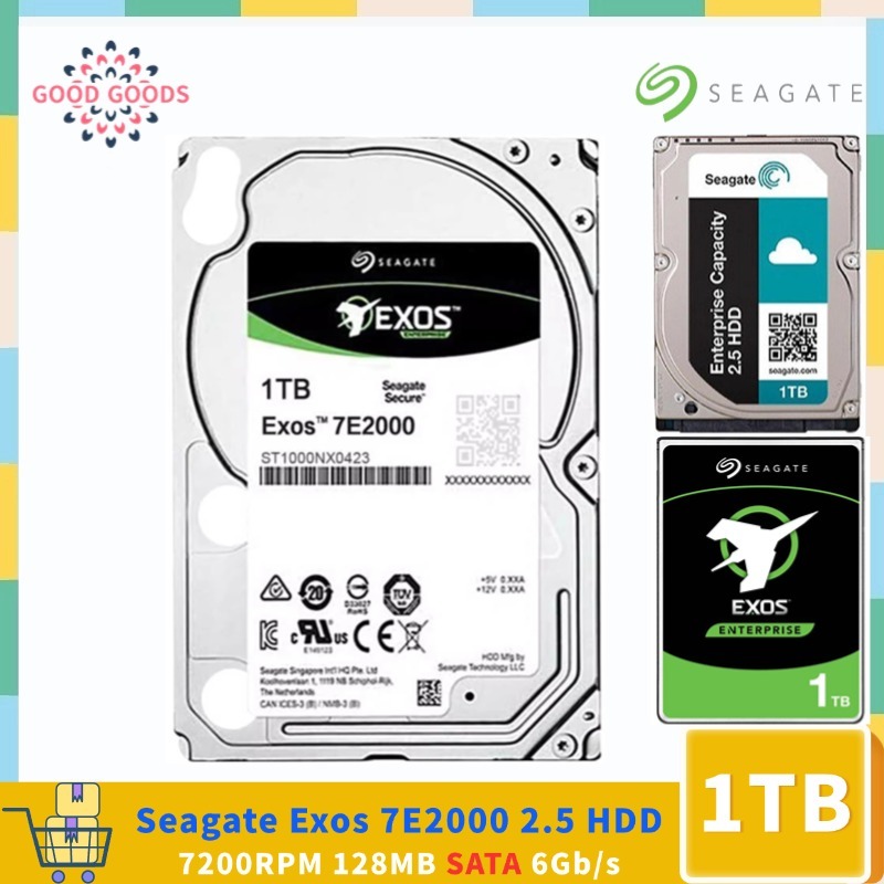 Seagate Exos 7E2000 1TB Secure 2.5 HDD ST1000NX0423 7200rpm 128MB แคช SATA 6 กิกะไบต์/วินาที Enterpr