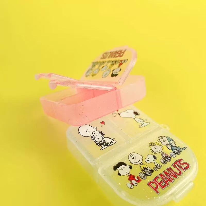 ❤️กล่องใส่ยา❤️สนูปปี้ 7 วันช่องแบบพกพาที่ถอดออกได้มินิวัสดุ หน้า เครื่องประดับยาเคี้ยวหมากฝรั่งกล่องเก็บ - รูปที่ 2