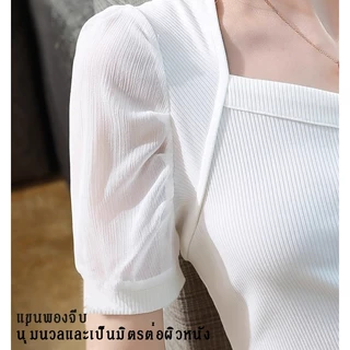 เสื้อเชิ้ตแขนสั้น แขนพอง แฟชั่นฤดูร้อน สำหรับผู้หญิง