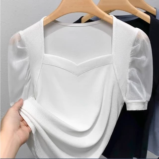 เสื้อเชิ้ตแขนสั้น แขนพอง แฟชั่นฤดูร้อน สำหรับผู้หญิง