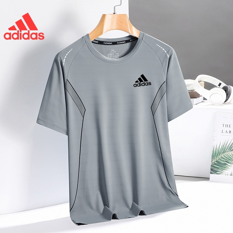 ผู้ชายผ้าไหมน้ําแข็งเสื้อยืดแห้งเร็วยืดหยุ่นหลวมนุ่มสำหรับกีฬาฟิตเนสวิ่ง