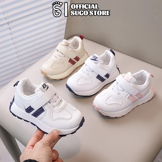 SUGE รองเท้าผ้าใบเด็กชาย นักเรียน ป้องกันการลื่นไถล ระบายอากาศ และเด็กผู้หญิง