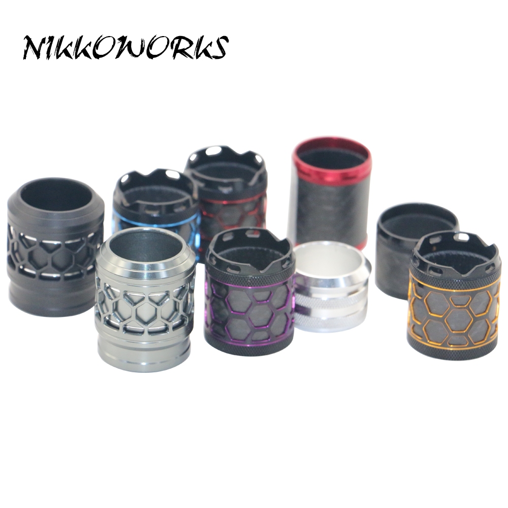 NIKKOWORKS อลูมิเนียมล็อค Nut ตกแต่งสําหรับ Fuji KDPS16 ยาว DIY ตกปลา Rod Building ส่วนประกอบอุปกรณ์เสริม