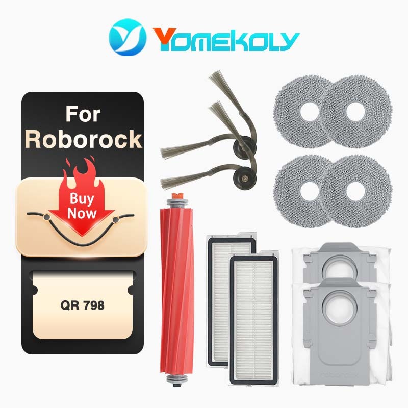 สําหรับ Roborock QR 798 หุ่นยนต์เครื่องดูดฝุ่นอุปกรณ์เสริมลูกกลิ้งหลักแปรงด้านข้าง HEPA Filter Mop ผ