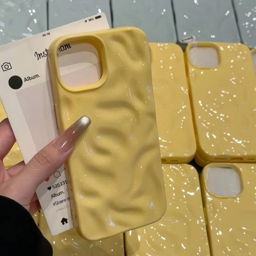 【folds tpu soft case/Yellow】เคส compatible for iPhone 11 12 13 14 15 16 pro max case