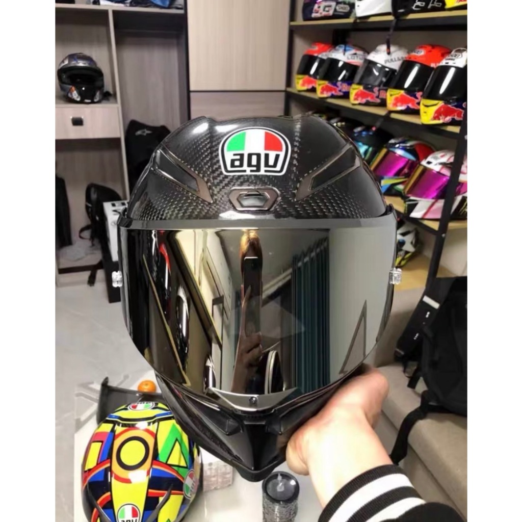 หมวกกันน็อค AGV แบบเต็มหน้า k1 k3sv  k5  สีดําสดใสใหม่เอี่ยม