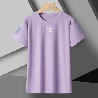 [ข้อเสนอพิเศษจำกัดเวลา] เสื้อยืดแขนสั้นสุภาพสตรีผ้าไหมน้ำแข็งเย็นสบายยืดแห้งเร็วสำหรับกีฬาจ๊อกกิ้ง