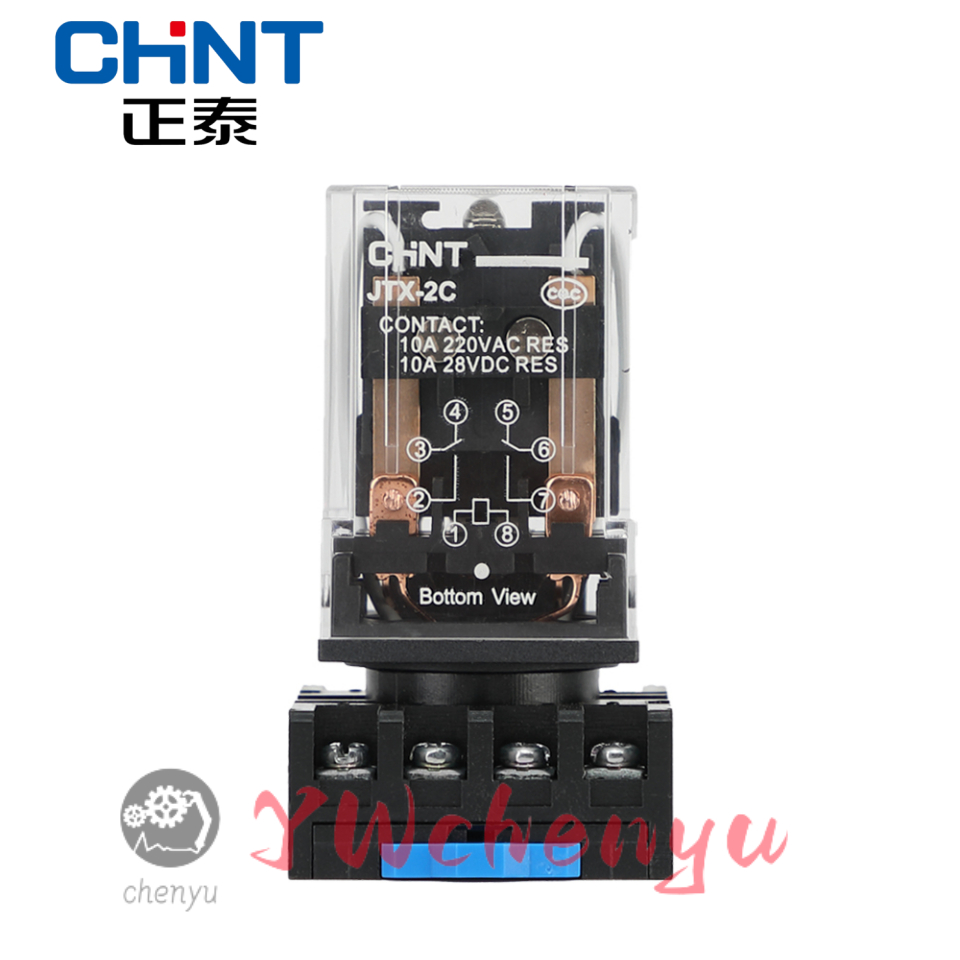 CHNT รีเลย์แม่เหล็กไฟฟ้าระดับกลางกําลังสูงขนาดเล็ก JTX-2C 8 Pins 24V 11 Pins 220V JTX-3C ใหม่เอี่ยม