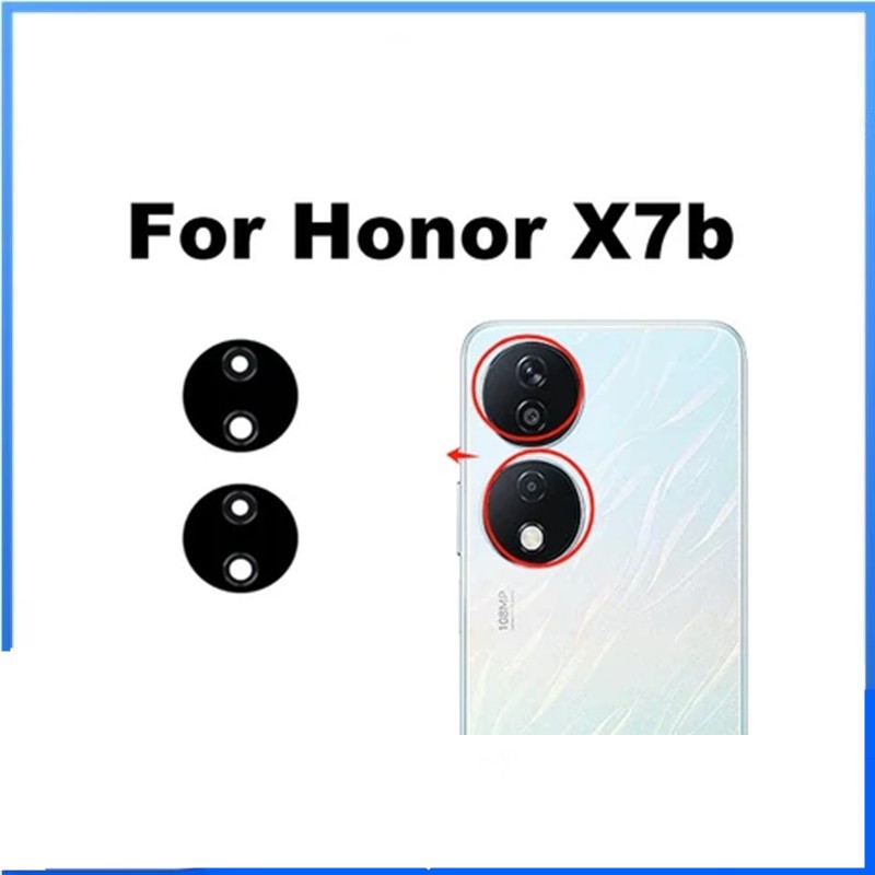 สําหรับ Huawei Honor X7b กล้องด้านหลังกระจกเลนส์ด้านหลังพร้อมสติกเกอร์กาวเปลี่ยน CLK-LX1 CLK-LX2 CLK