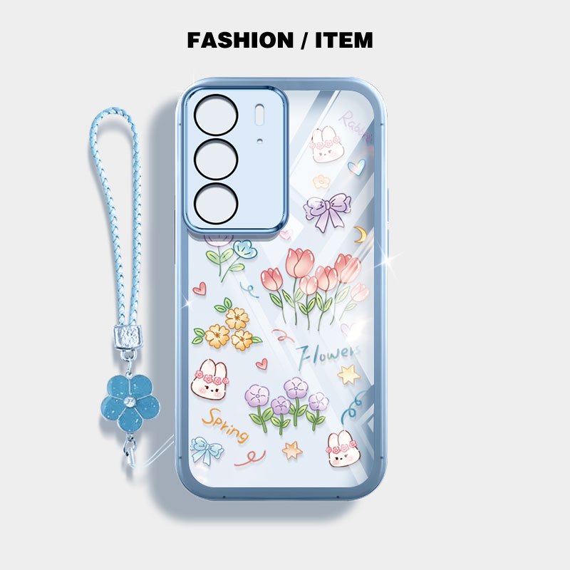 YBD INS เคสโทรศัพท์สําหรับ OPPO A3X 5G 4G A3 NFC A40 A40M A60 5G ดอกไม้ขนาดเล็ก Tulip ช่อดอกไม้ Shel