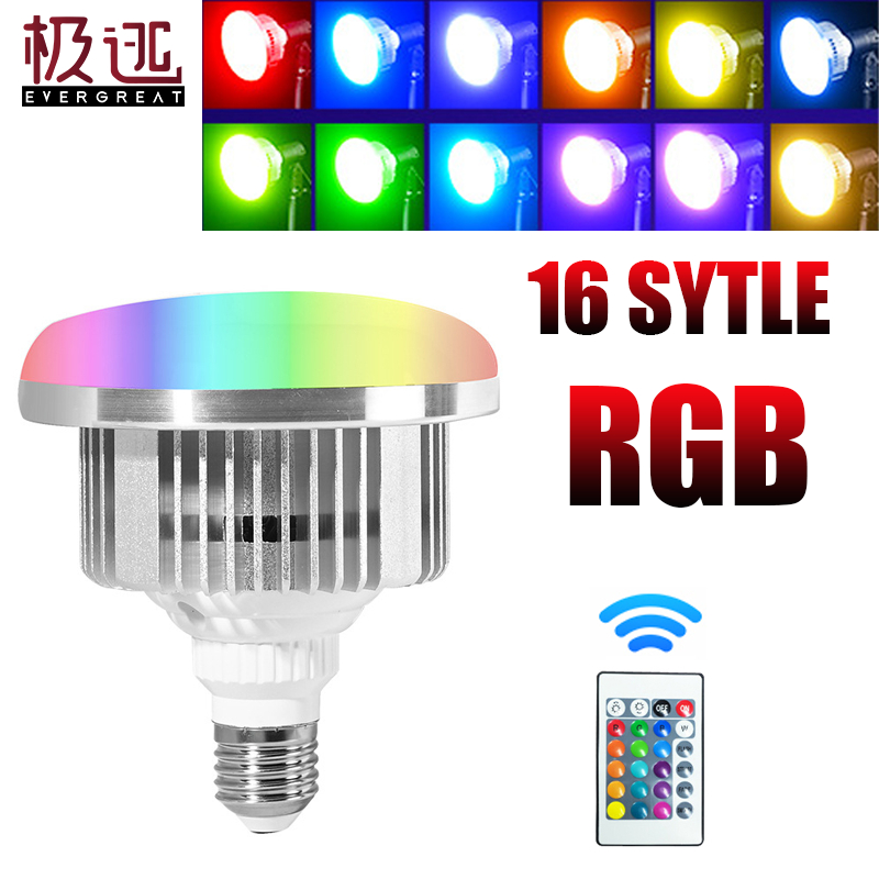 150W E27 Mount LED RGB หลอดไฟวิดีโอ 3000-6000K การถ่ายภาพโคมไฟรีโมทคอนโทรล