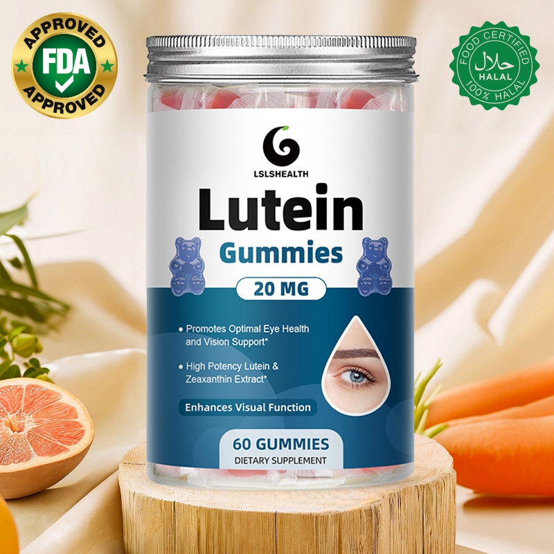 Lshealth Lutein กัมมี่ 20 มก. เพื่อการดูแลการมองเห็น การป้องกันแสงสีฟ้า & บรรเทาอาการเมื่อยล้าของดวงตา