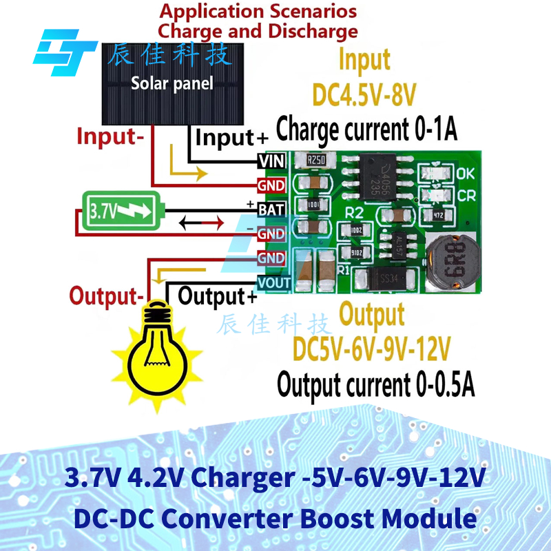 1 ~ 5 PCS 3.7V 4.2V Charger 5V 6V 9V 12V Discharger Board DC DC Converter Boost โมดูลสําหรับ Diy Solar Mobile Power Charger โมดูล