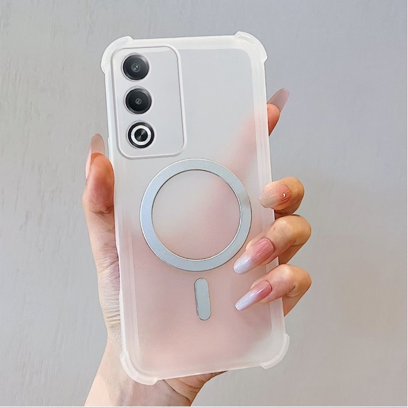 สําหรับ OPPO A3 Pro 2024 A80 K12X 4G 5G เคสโทรศัพท์แม่เหล็กดูด Anti Drop Frosted น้ําแข็งหมอกขั้นสูงการกระจายความร้อนปลอกโทรศัพท์