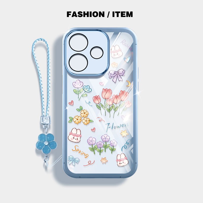 YBD INS เคสโทรศัพท์สําหรับ OPPO A6C A5X A5 Pro 5G 4G ดอกไม้ขนาดเล็กทิวลิปช่อดอกไม้เชลล์