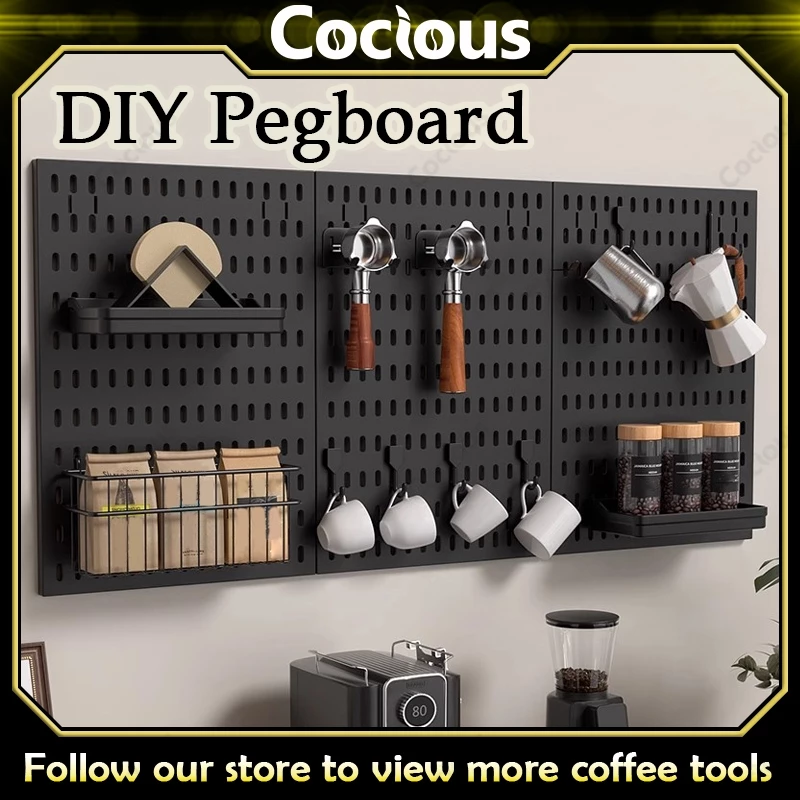 GooBoo DIY Pegboard ชั้นวางของติดผนัง Pegboard Kit Hole Board สําหรับ Wall Home Decor แขวนชั้นวางของตกแต่ง