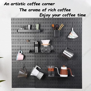 GooBoo DIY Pegboard ชั้นวางของติดผนัง Pegboard Kit Hole Board สําหรับ Wall Home Decor แขวนชั้นวางของตกแต่ง