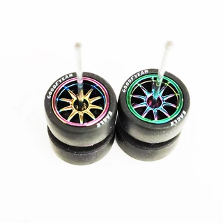 11.2 มม.1/64 รถโลหะผสมรุ่นล้อยางที่ถอดออกได้ CE28 10-rays สําหรับ 1:64 ล้อร้อน/Matchbox/Domeka รุ่น