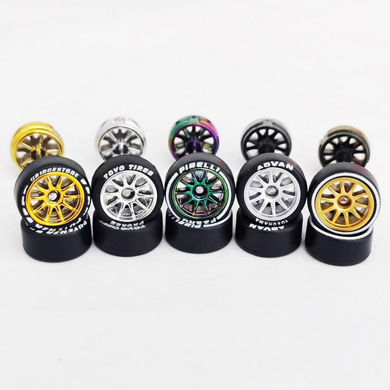 11.2 มม.1/64 รถโลหะผสมรุ่นล้อยางที่ถอดออกได้ CE28 10-rays สําหรับ 1:64 ล้อร้อน/Matchbox/Domeka รุ่น