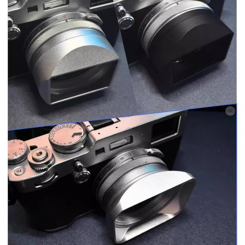 โลหะเหมาะสําหรับ Fuji X100vi VI x100s x100t Camera Square Hood