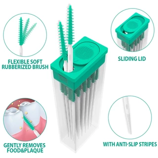 Interdental Brush Mint Brush Picks แปรงทายางแบบพกพา การดูแลเหงือก สุขอนามัยทางทันตกรรม หยิบทําความสะอาดฟัน Berus แบบใช้แล้วทิ้ง