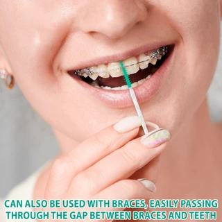 Interdental Brush Mint Brush Picks แปรงทายางแบบพกพา การดูแลเหงือก สุขอนามัยทางทันตกรรม หยิบทําความสะอาดฟัน Berus แบบใช้แล้วทิ้ง