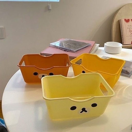 3 ชิ้น Rilakkuma Mini ตะกร้าเก็บ Sundries กล่องเก็บเดสก์ท็อป Organizer กล่อง - รูปที่ 4