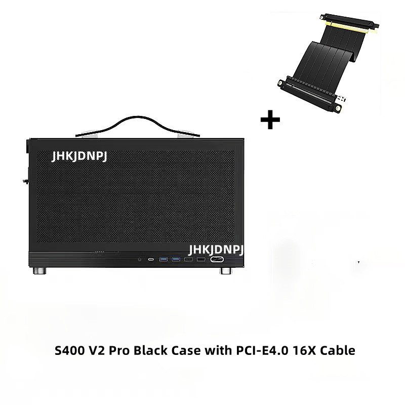 10.8L แบบพกพา S400 V2 ITX USB3.0 TYPE-C คอมพิวเตอร์กรณี PCI-E5.0/4.0/3.0 16X สาย