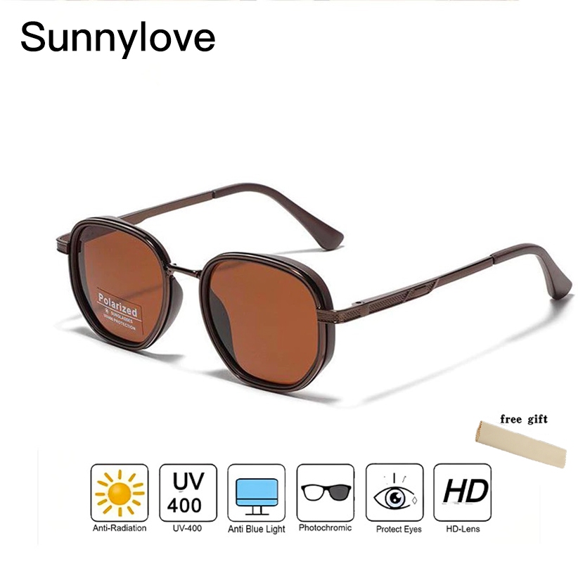 ปิดดีล โพลาไรซ์ ยูวี400 สีดำรอบกรอบแว่นตากันแดด แฟชั่นใหม่สำหรับผู้ชายและผู้หญิง เหมาะสำหรับการขับขี่กลางแจ้ง การเดินทาง