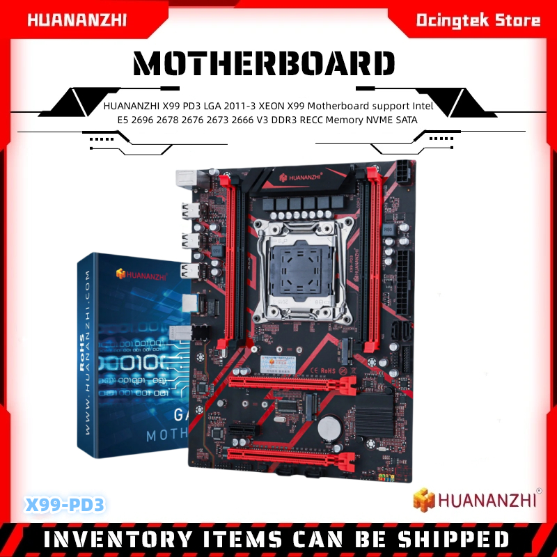 HUANANZHI X99 PD3 LGA 2011-3 XEON X99 เมนบอร์ดสนับสนุน Intel E5 2696 2678 2676 2673 2666 V3 DDR3 REC