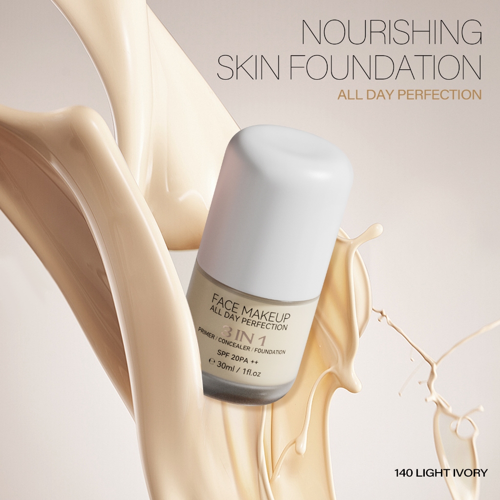 Victoria Anna รองพื้นชนิดน้ํา 3 in 1 ก่อนแต่งหน้า+คอนซีลเลอร์+รองพื้นชนิดเต็มเหมาะสําหรับ