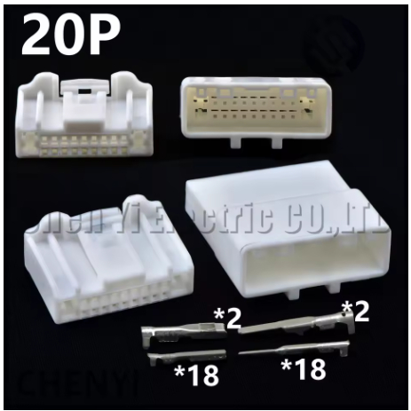 20 Pin ขั้วต่อรถยนต์ CD DVD Player มัลติมีเดียเสียงนําทาง DSP ปลั๊กสายรัดสายไฟ 1674646-1 2040487-1 สําหรับ นิสสัน มาสด้า