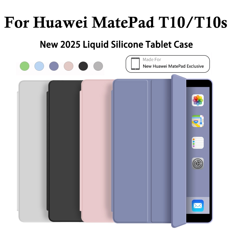 สําหรับ Huawei MatePad T 10 T10 T10s 10.1 9.7 คุณภาพสูงซิลิโคนเหลวสามพับกันกระแทกกรณีแท็บเล็ต AGRK-L09 AGS3-L09 W09
