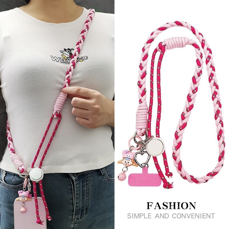360องศาหมุนโทรศัพท์มือถือของ ผู้สื่อสาร เชือกเส้นเล็กสุภาพสตรียาวปรับสายรัดเดินทางกลางแจ้งภูเขาเดินทางกรณีโทรศัพท์กระเป๋าแขวนโซ่