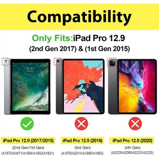 ISKEY เคสกันกระแทก ตื่นอัตโนมัติ/นอน เคสiPad Case สำหรับ Pro12.9 Gen1/2 เคสไอ ช่องปากกา