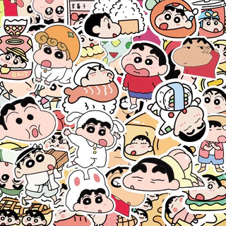 200 น่ารักที่น่าสนใจชินชานอะนิเมะการ์ตูนสติกเกอร์อิโมติคอนสติกเกอร์ตกแต่งที่กําหนดเองพร้อมกล่องเก็บโปร่งใส