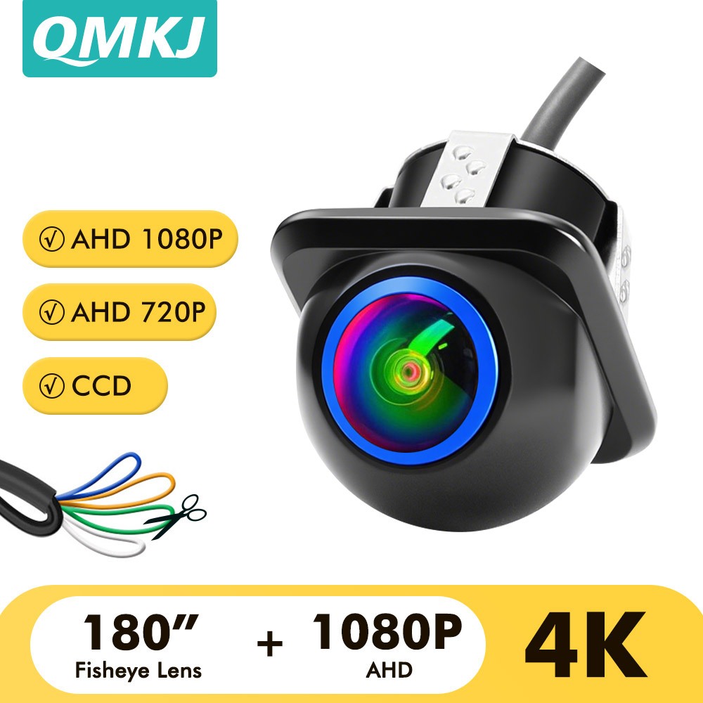 AHD มุมกว้าง 180 องศากันน้ําปรับรถด้านหน้าย้อนกลับสํารองกล้องมองหลังสําหรับรถยนต์ Android DVD AHD Mo