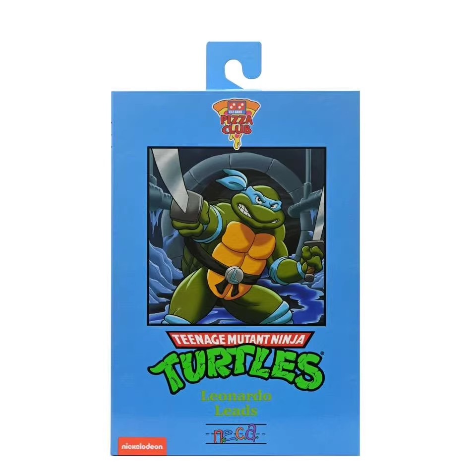 NECA Ninja Turtles การ์ตูน VHS Club Edition Leonardo แอ็คชั่นฟิกเกอร์ขนาด 6 นิ้ว