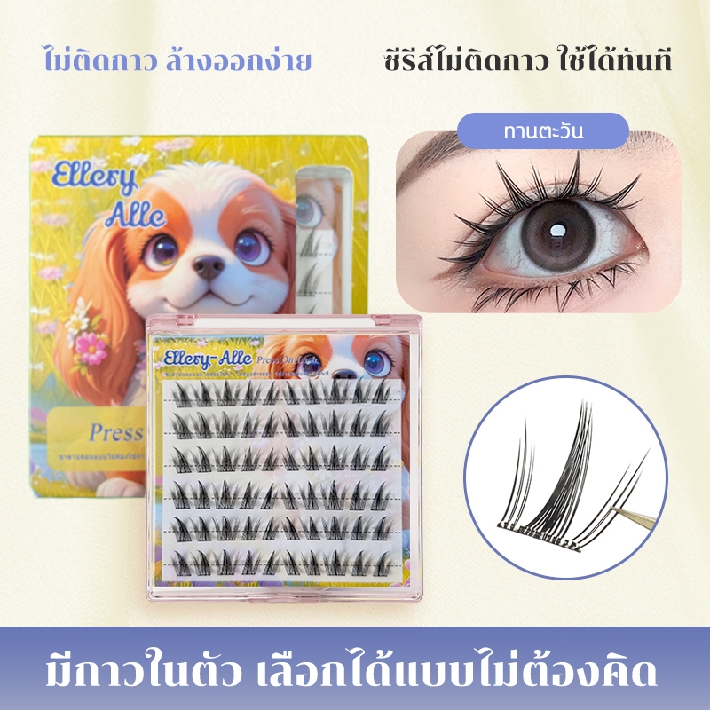 6 แถว/60 คลัสเตอร์ขนตาปลอมขนตาติดด้วยตนเองธรรมชาติคุณภาพสูงนํากลับมาใช้ใหม่ได้