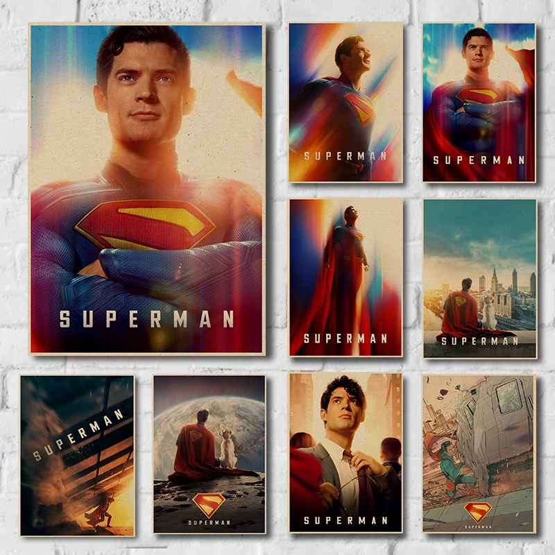 ซูเปอร์แมนแฟนตาซีผจญภัยภาพยนตร์วินเทจโปสเตอร์คราฟท์คาเฟ่บาร์ห้องหอพักตกแต่งผนังโปสเตอร์