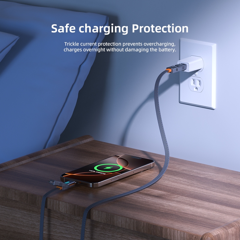 Vyvylabs  240W  4 in 1 PD  สายดิจิตอลจอแสดงผล Fast Charging สําหรับ USB to 2C+Li แสดงผล LED รับประกัน 1 ปี - รูปที่ 6