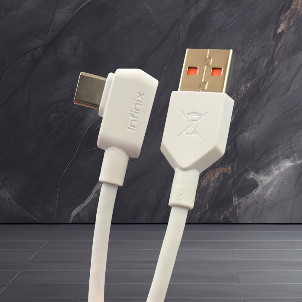 1M 6A USB To Type-C สาย 90 องศาข้อศอกโทรศัพท์มือถือ Fast Charging สําหรับ Infinix 60 ร้อน 50 50i 40i 30 หมายเหตุ 40 20 GT P20 Pro