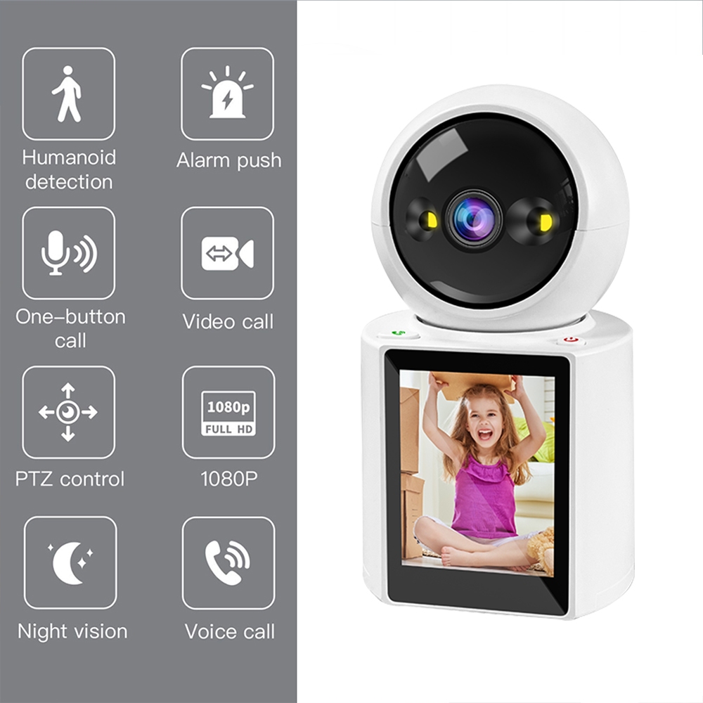 LLSEE 1080p สองทางโทรวิดีโอบ้านไร้สาย WIFI ติดตามมือถือ, ดูแลทารก, ผู้สูงอายุ, กล้องรักษาความปลอดภัยสัตว์เลี้ยง, การมองเห็นกลางคืนที่มีสีสัน, เสียงสองทาง, กล้องขนาดเล็ก HD - รูปที่ 4