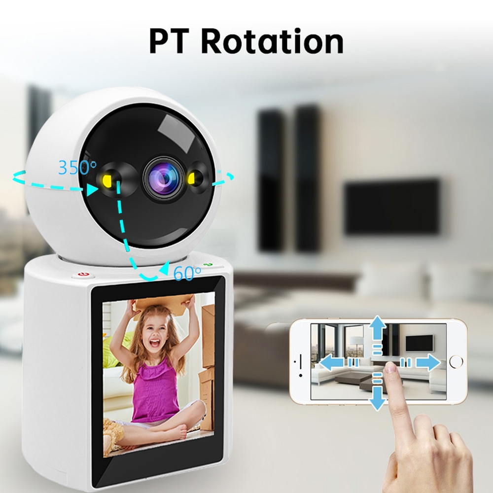 LLSEE 1080p สองทางโทรวิดีโอบ้านไร้สาย WIFI ติดตามมือถือ, ดูแลทารก, ผู้สูงอายุ, กล้องรักษาความปลอดภัยสัตว์เลี้ยง, การมองเห็นกลางคืนที่มีสีสัน, เสียงสองทาง, กล้องขนาดเล็ก HD - รูปที่ 3