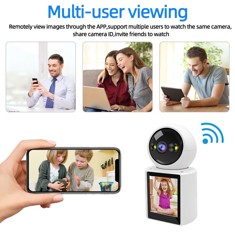 LLSEE 1080p สองทางโทรวิดีโอบ้านไร้สาย WIFI ติดตามมือถือ, ดูแลทารก, ผู้สูงอายุ, กล้องรักษาความปลอดภัยสัตว์เลี้ยง, การมองเห็นกลางคืนที่มีสีสัน, เสียงสองทาง, กล้องขนาดเล็ก HD - รูปที่ 6