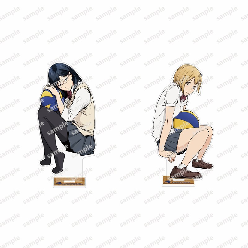 ไฮคิว!! ขาตั้งบล็อกอะคริลิค Shimizu Kiyoko & Yachi Hitoka Fan-made ฟิกเกอร์อนิเมะ Merch