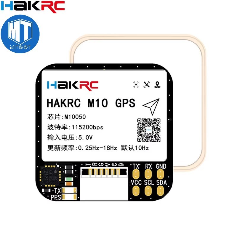 HAKRC M10 GPS โมดูล QMC5883 เข็มทิศ Dual Protocol 5V อินพุต 25x25 มม.สําหรับ RC เครื่องบิน